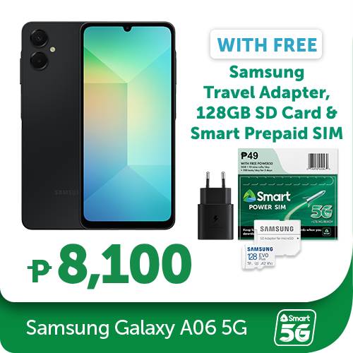 Samsung A06 5G Black w/ Travel Adapter and SD card